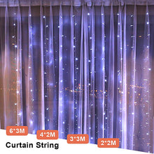Load image into Gallery viewer, 3x3 LED Icicle Fairy Light Plug EU Garland Curtain Led String Lamp Christmas Outdoor/Indoor Decoration for Xmas Wedding Hallowen