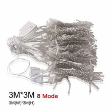 Load image into Gallery viewer, 3x3 LED Icicle Fairy Light Plug EU Garland Curtain Led String Lamp Christmas Outdoor/Indoor Decoration for Xmas Wedding Hallowen