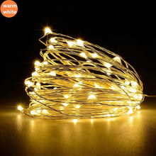 Load image into Gallery viewer, Led Strings Copper Wire 1-10M 100 3XAA Battery usb Operated Christmas Wedding Party Decoration LED String Fairy Lights outdoor