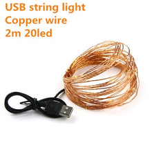Load image into Gallery viewer, Led Strings Copper Wire 1-10M 100 3XAA Battery usb Operated Christmas Wedding Party Decoration LED String Fairy Lights outdoor