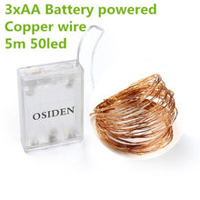 Load image into Gallery viewer, Led Strings Copper Wire 1-10M 100 3XAA Battery usb Operated Christmas Wedding Party Decoration LED String Fairy Lights outdoor